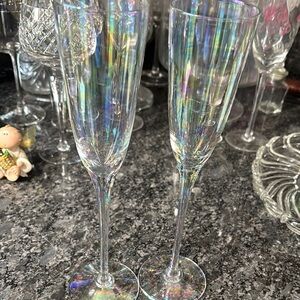 Iridescent Champagne Flutes